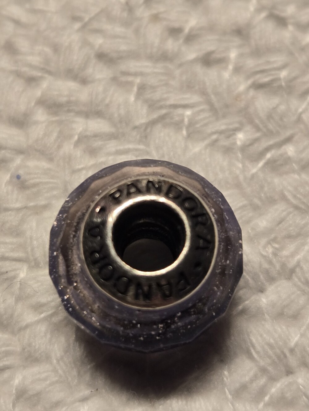 Pandora Purple Faceted  Charm Bead with Silver Core